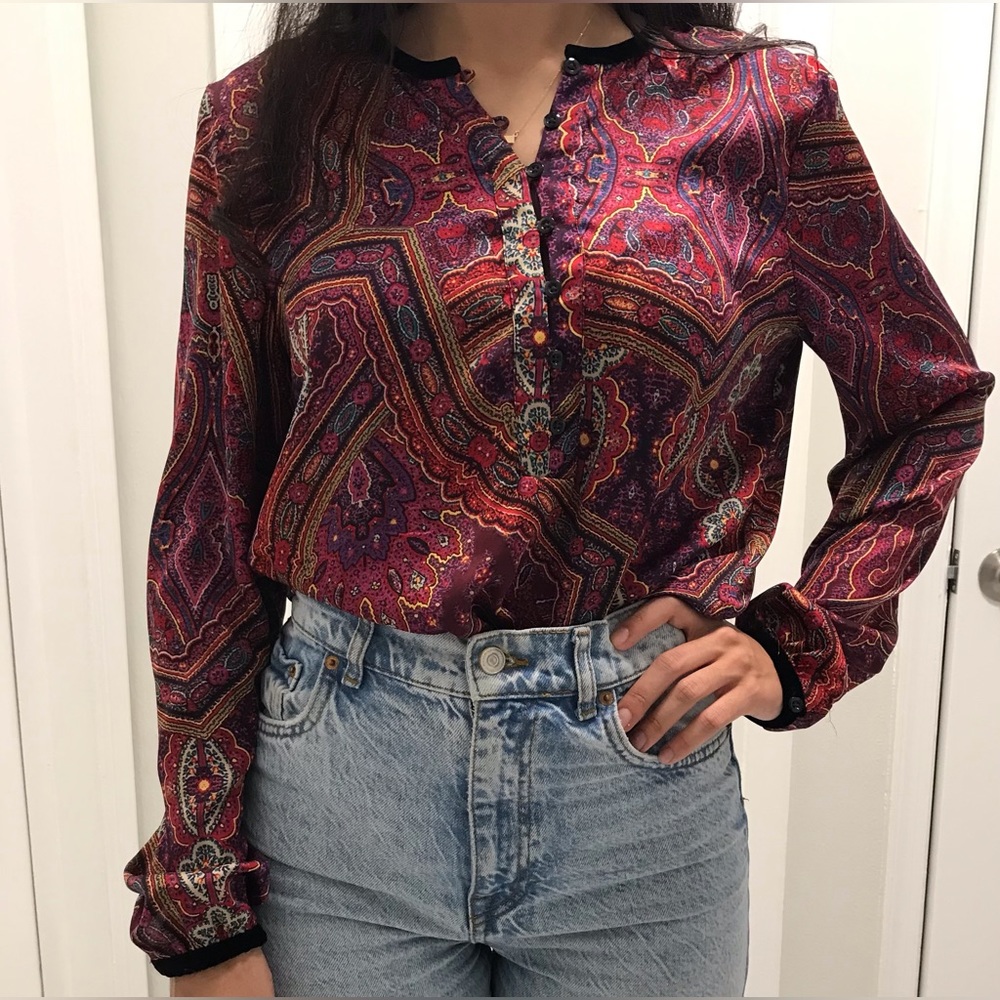 Lauren Ralph Lauren blouse, pink paisley. Size Medium.